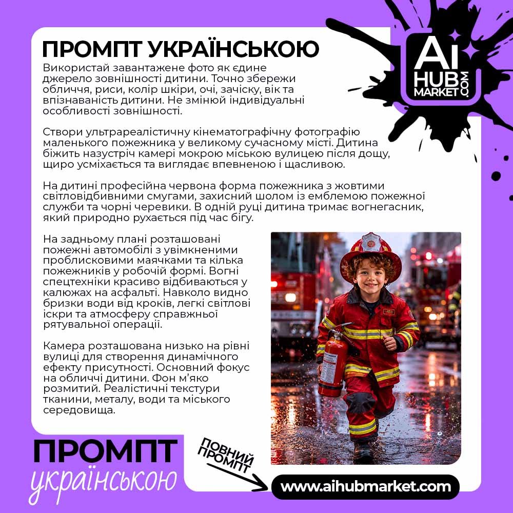 Промпт Маленький Герой Пожежної Команди