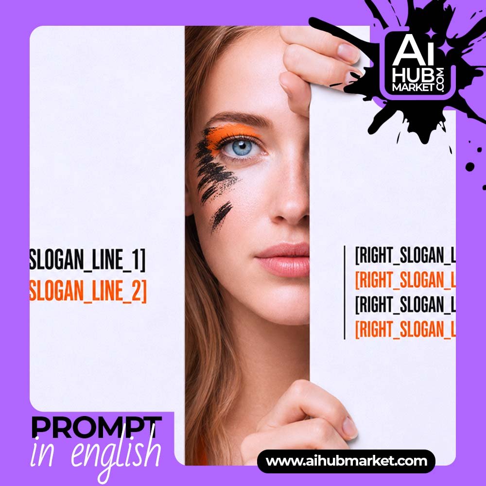 Prompt Minimal Poster with Portrait in a Gap