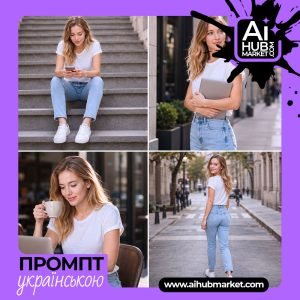 Модель на вулиці з ноутбуком