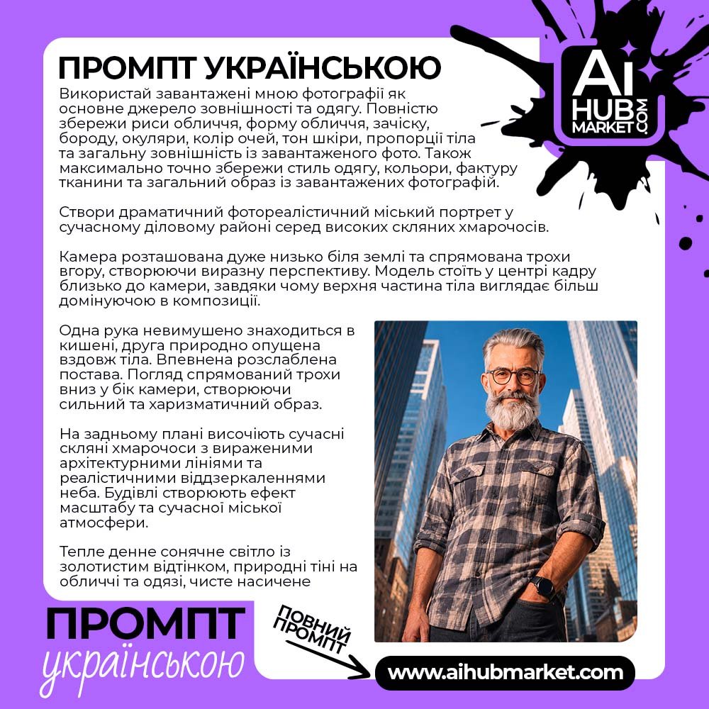 Промпт Міський Портрет Знизу