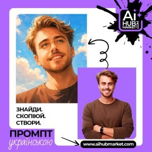 Ілюстрація мрійливого персонажа під хмарами
