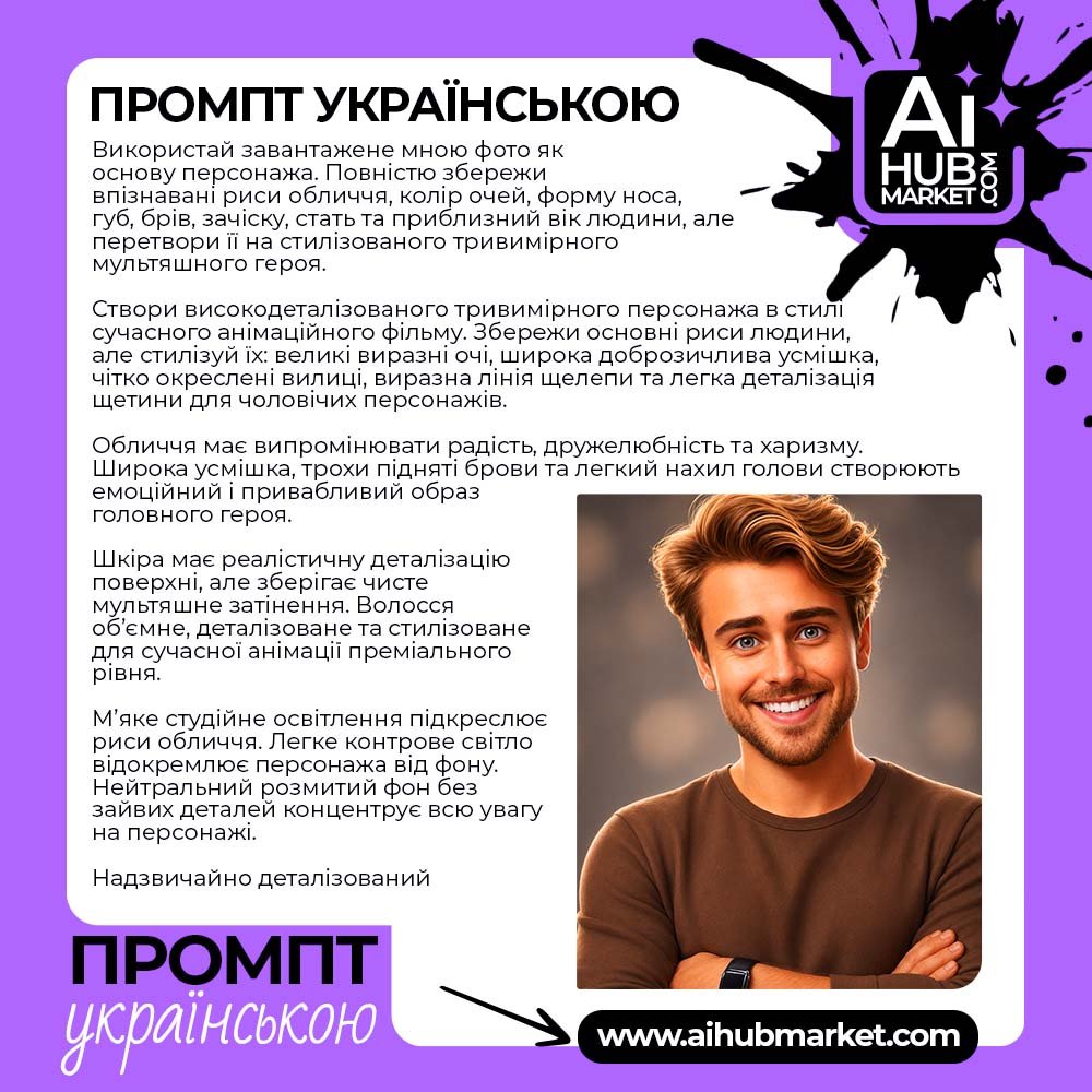 Промпт Мультяшний Герой