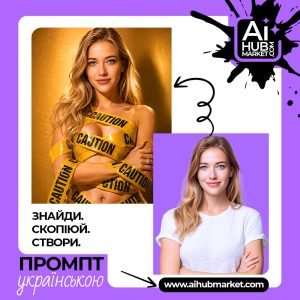 Жінка в жовтій стрічці з написом caution на фоні