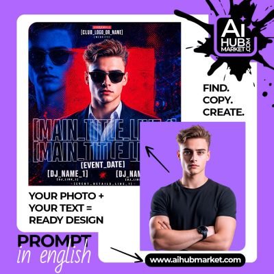 A vibrant night club poster design featuring a DJ