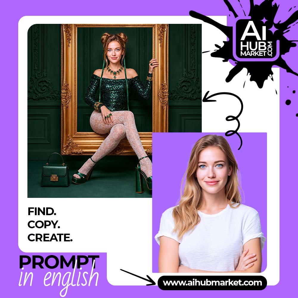 Prompt Photo in a Luxury Emerald Frame