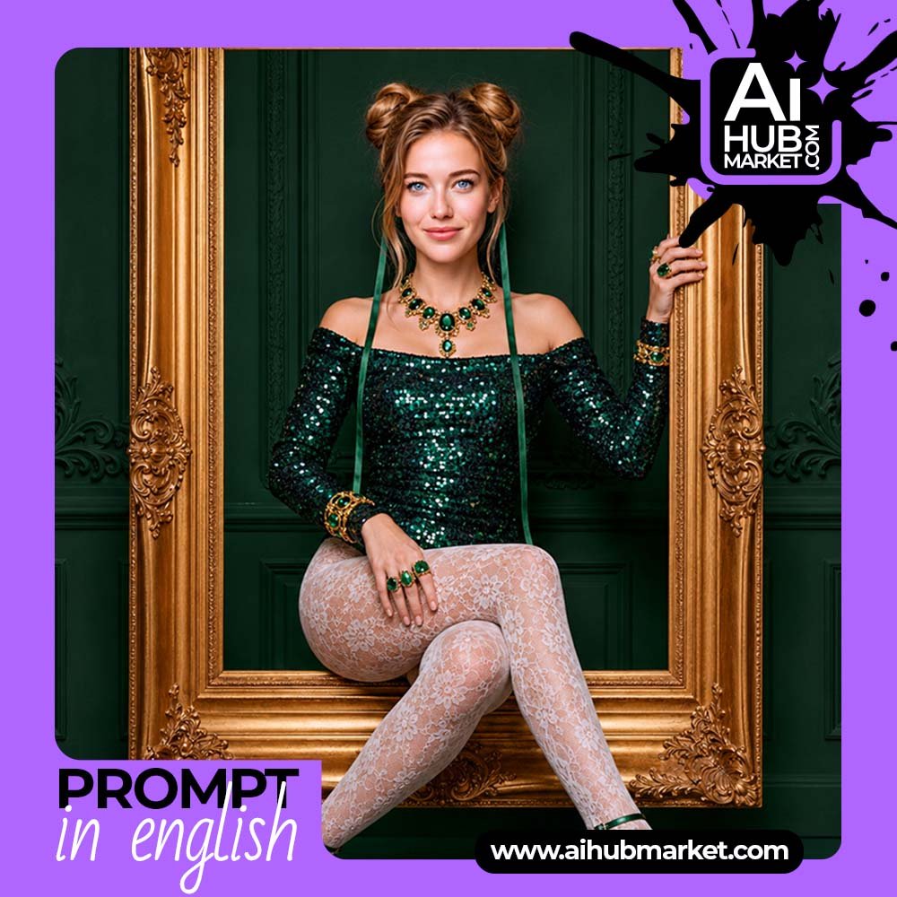 Prompt Photo in a Luxury Emerald Frame