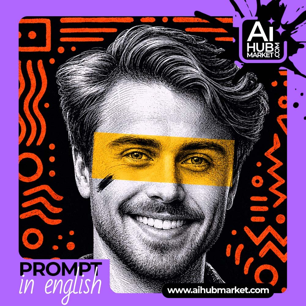 Prompt Photo in Graphic Art Poster Style
