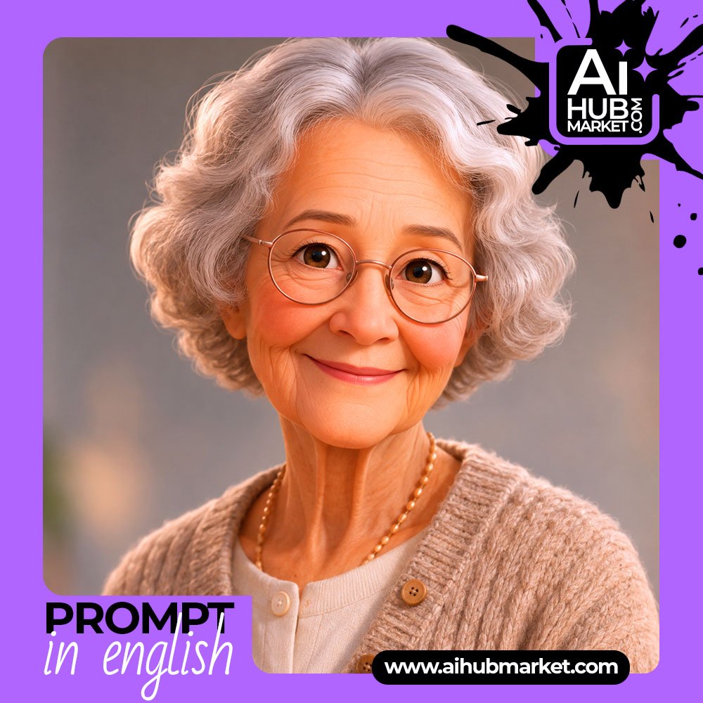 Prompt Pixar Grandma Portrait