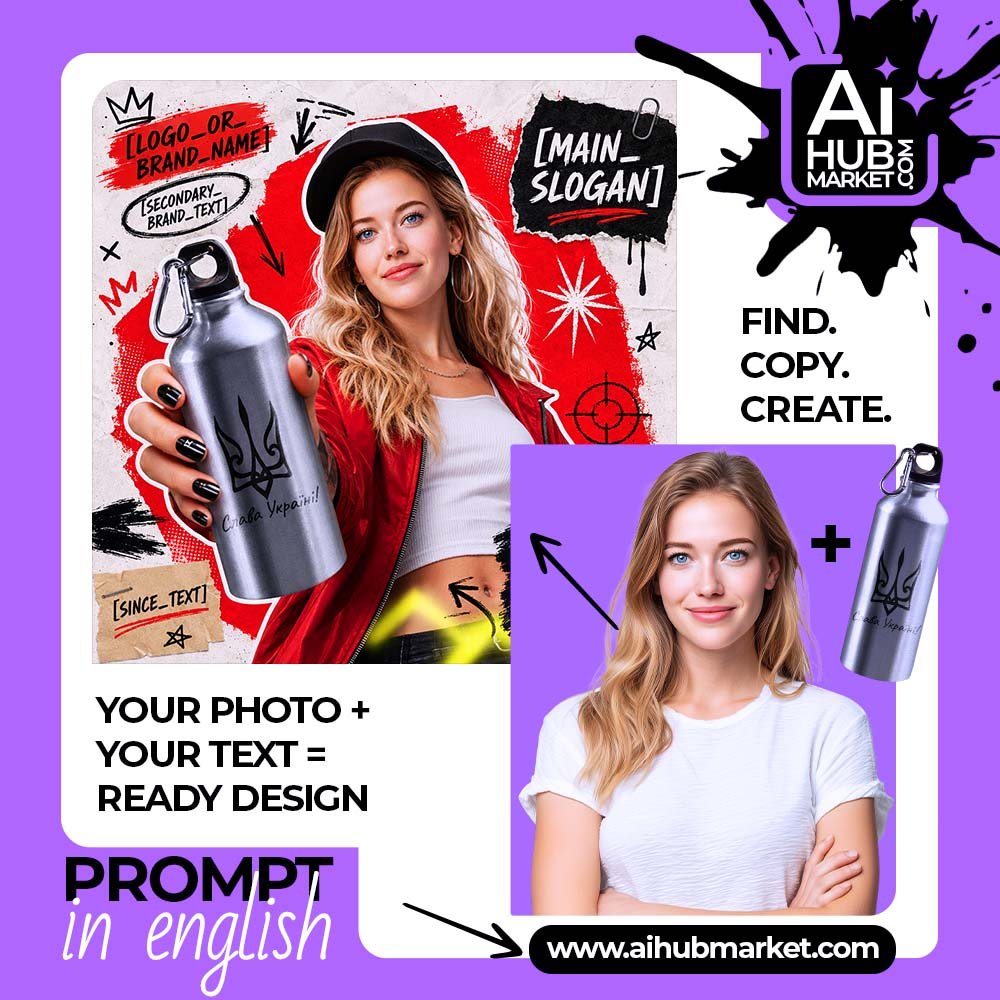 Prompt Pop-Art Product Promo Poster from Photo