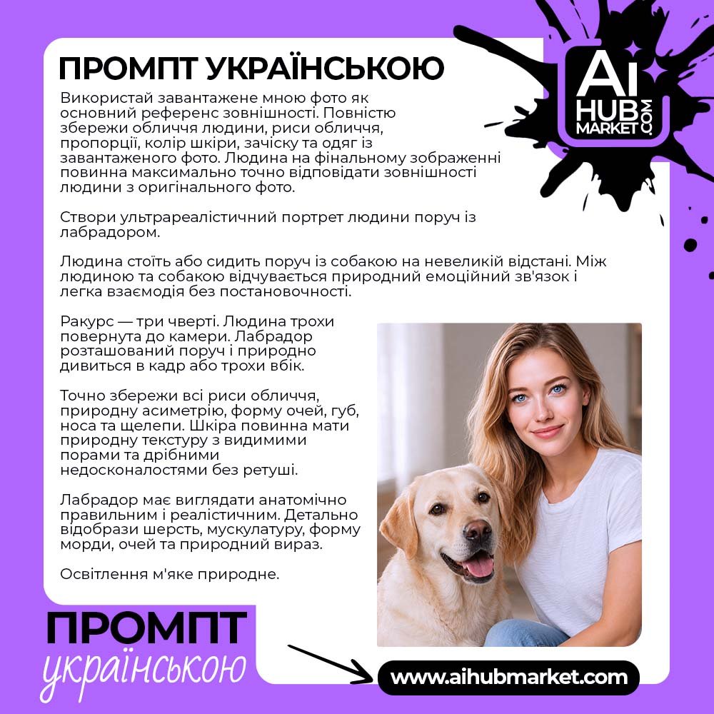 Промпт Портрет із Лабрадором