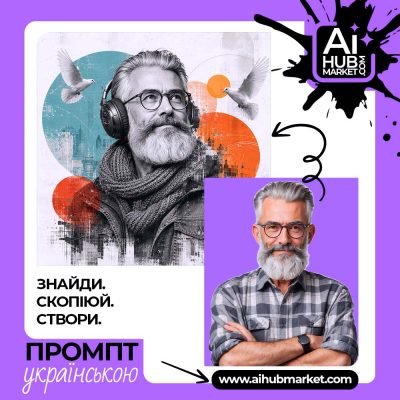 Портрет у стилі mixed media з голубами