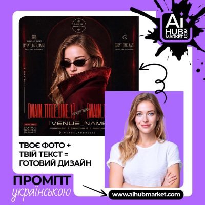 Преміальна luxury-афіша з бордовим портретом
