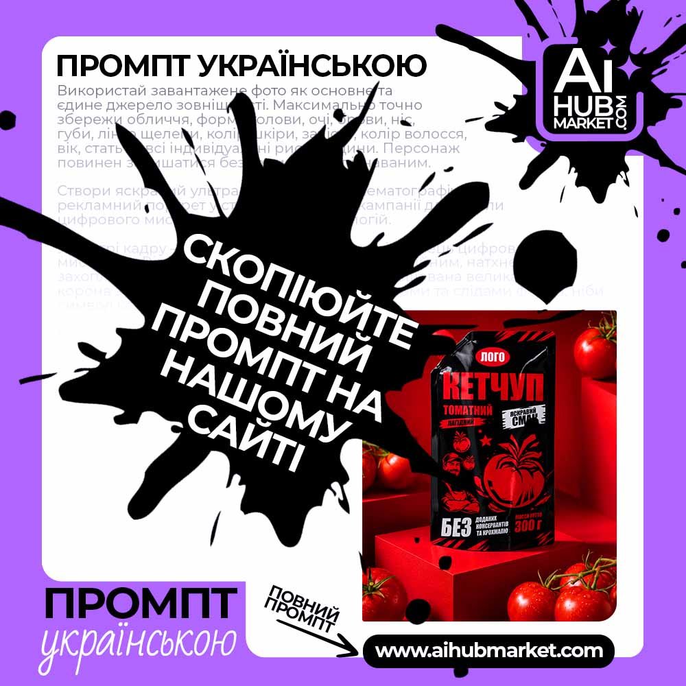 Промпт Преміум Кетчуп На П'єдесталі