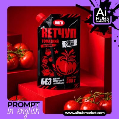 Prompt Premium Ketchup on a Pedestal — generation result example