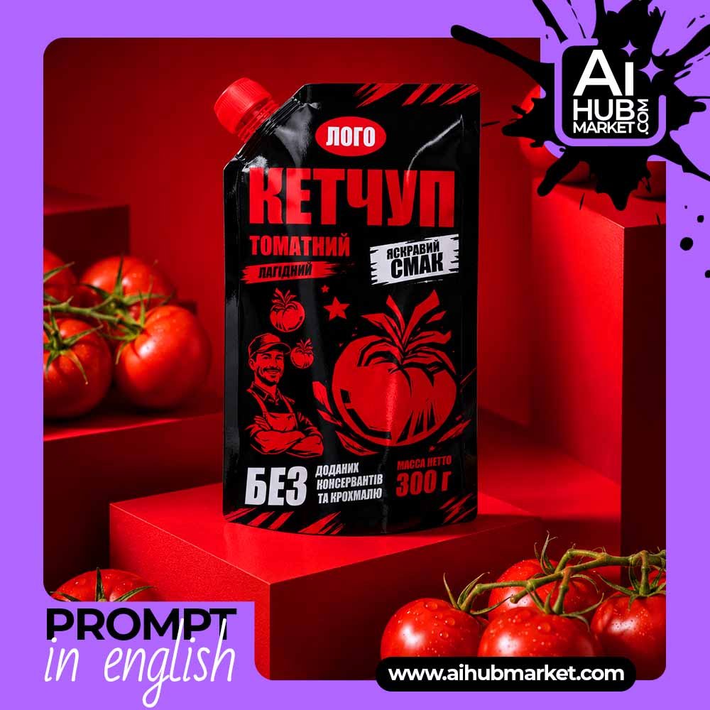 Prompt Premium Ketchup on a Pedestal