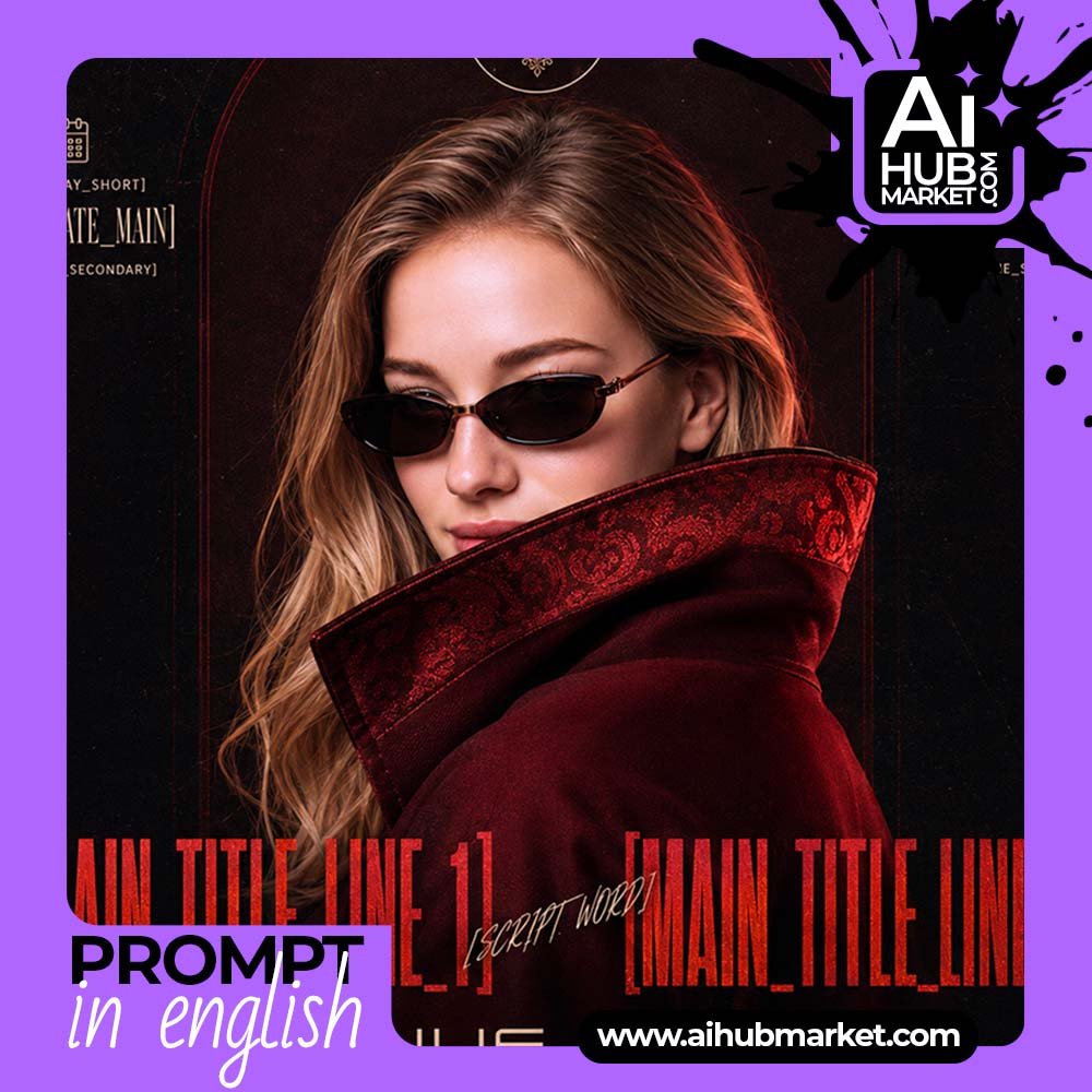 Prompt Premium Luxury Flyer with Burgundy Portrait