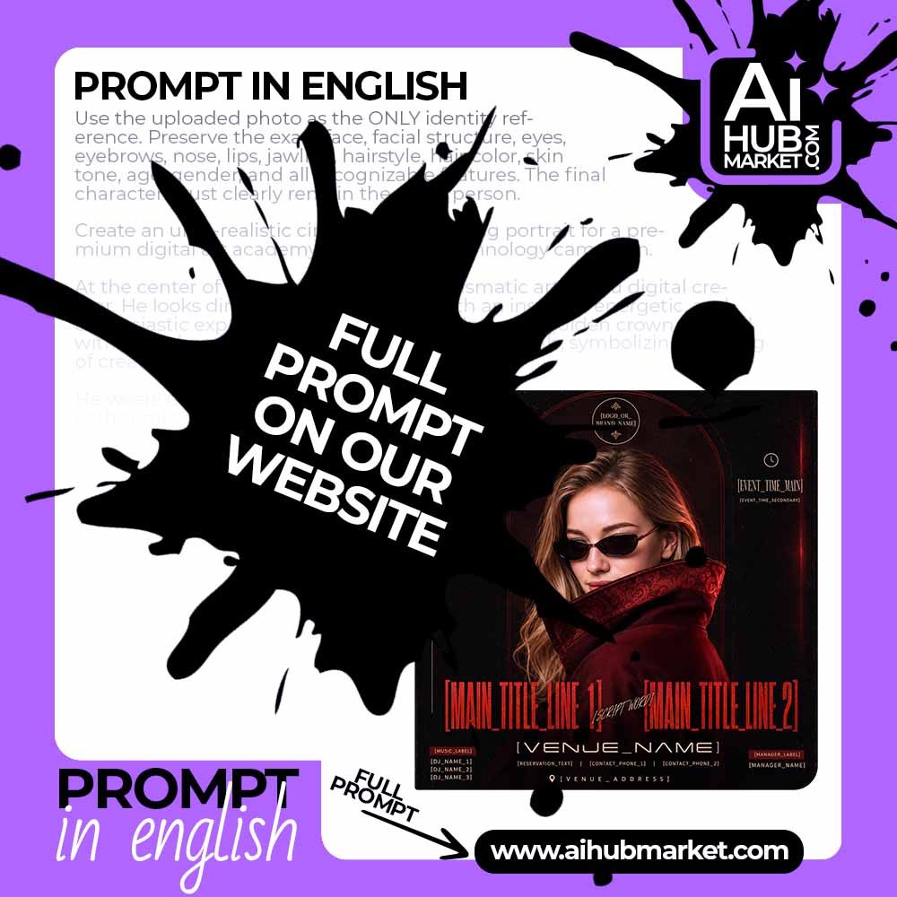 Prompt Premium Luxury Flyer with Burgundy Portrait