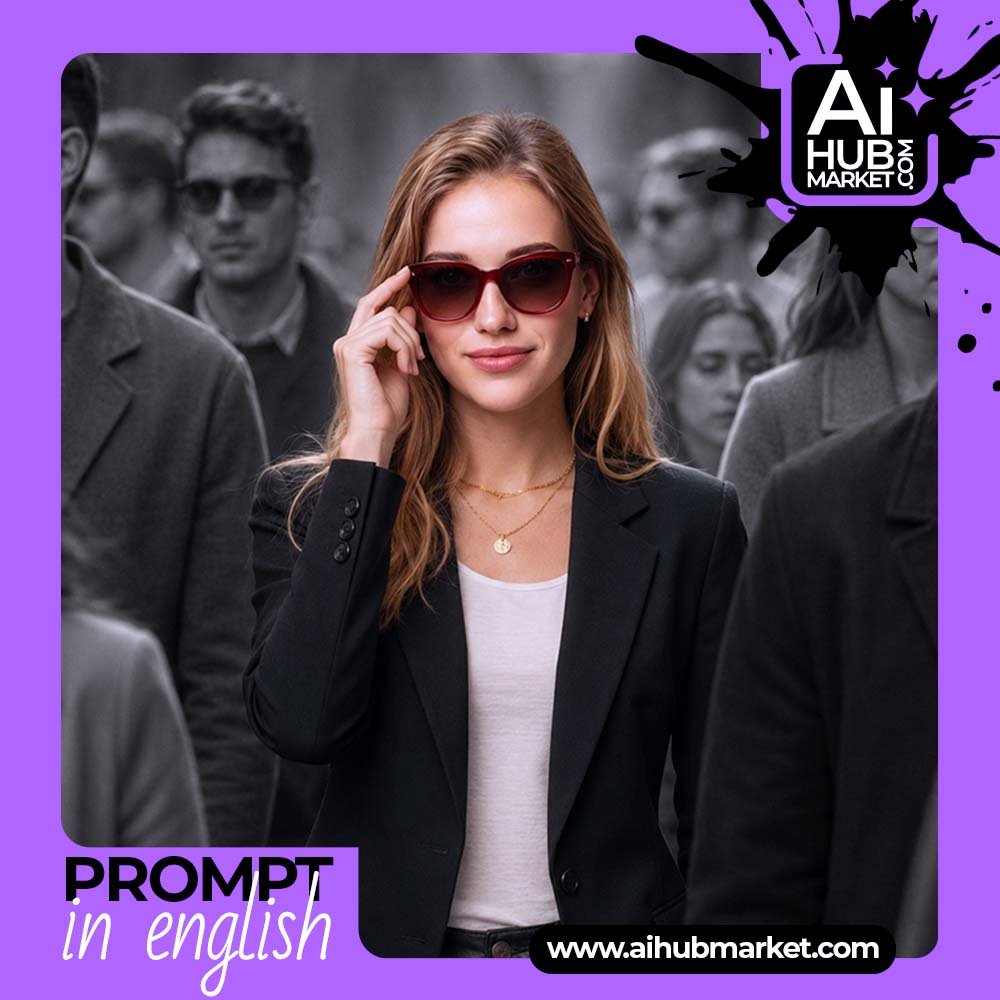 Prompt Premium Optical Ad with Person Photo
