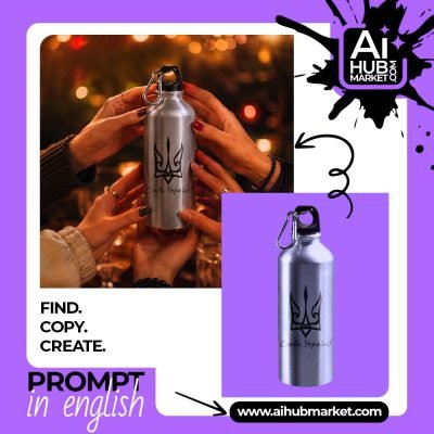 Hands holding a silver water bottle in a warm, festive setting.