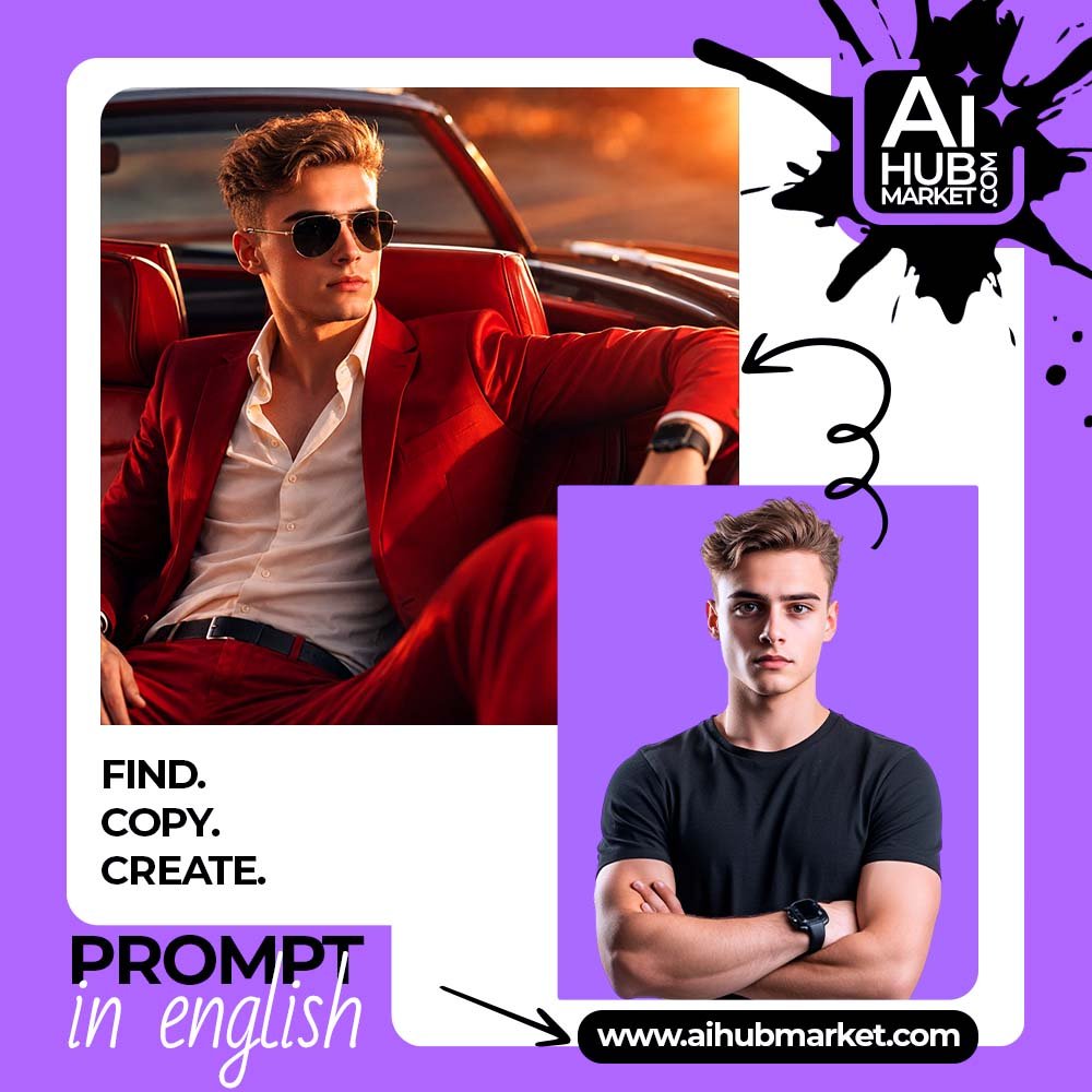 Prompt Premium Red Convertible Portrait