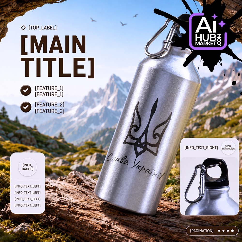 Prompt Product Advertising Poster in the Mountains
