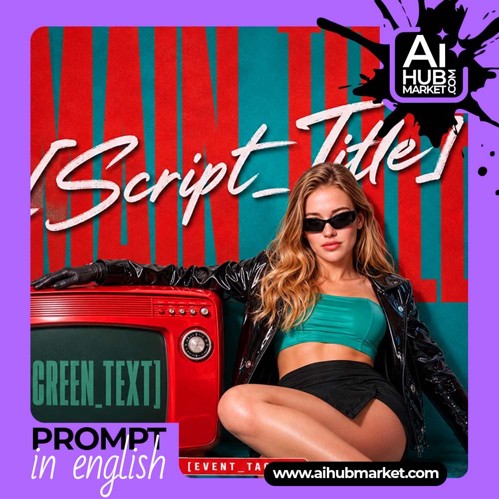 Prompt Retro Club Poster with Red TV