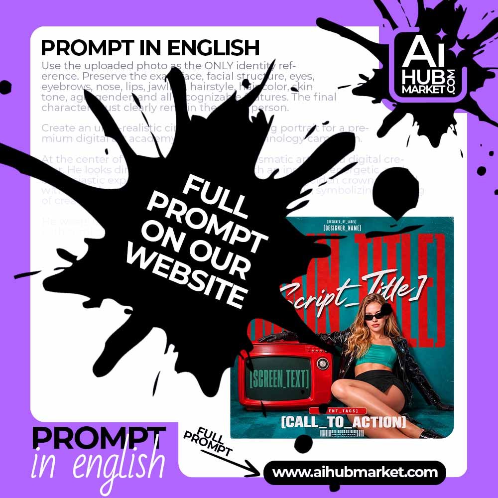 Prompt Retro Club Poster with Red TV