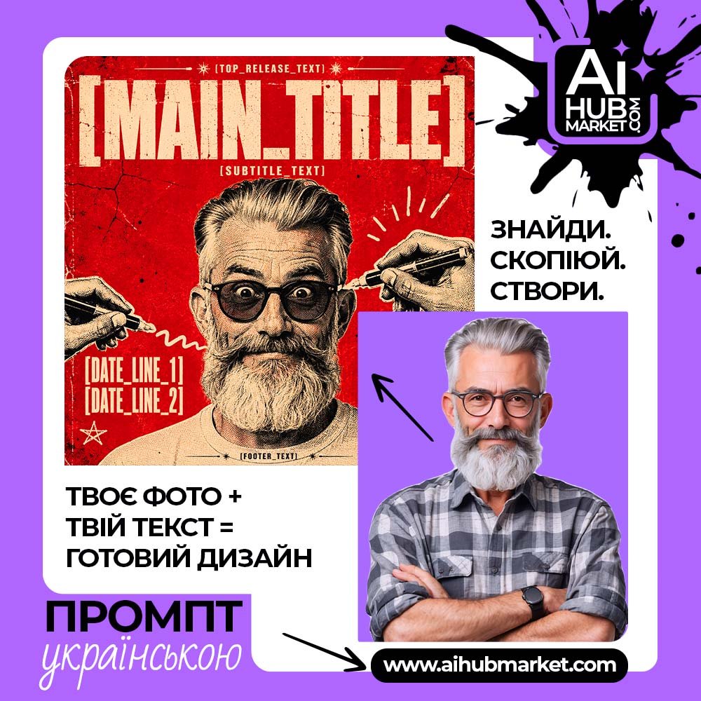 Промпт Ретро-кіно постер у червоному стилі