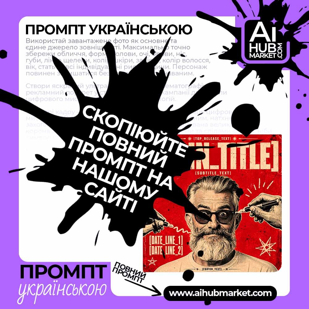 Промпт Ретро-кіно постер у червоному стилі