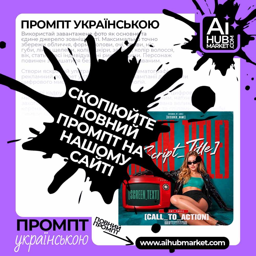 Промпт Ретро-клубний постер із червоним телевізором