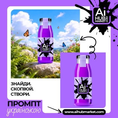 Сонячна meadow-сцена з квітами та метеликами