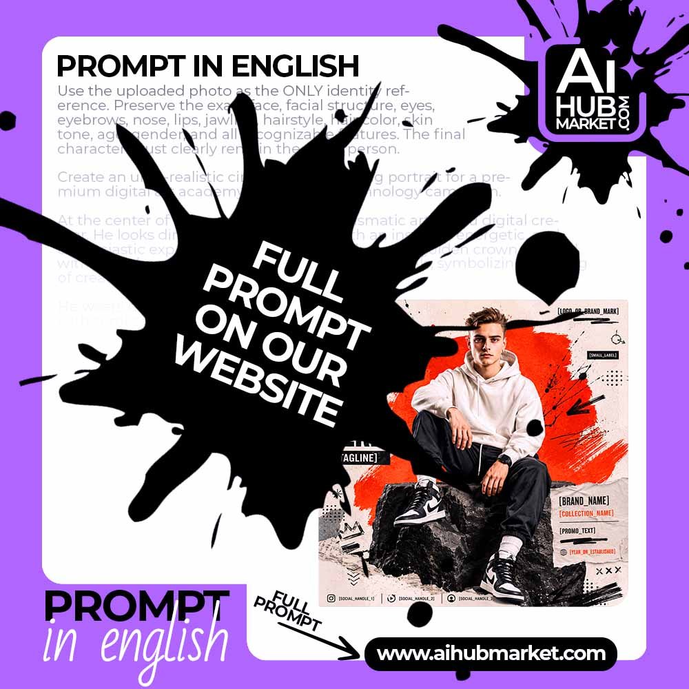 Prompt Streetwear Poster on Stone Block from Photo