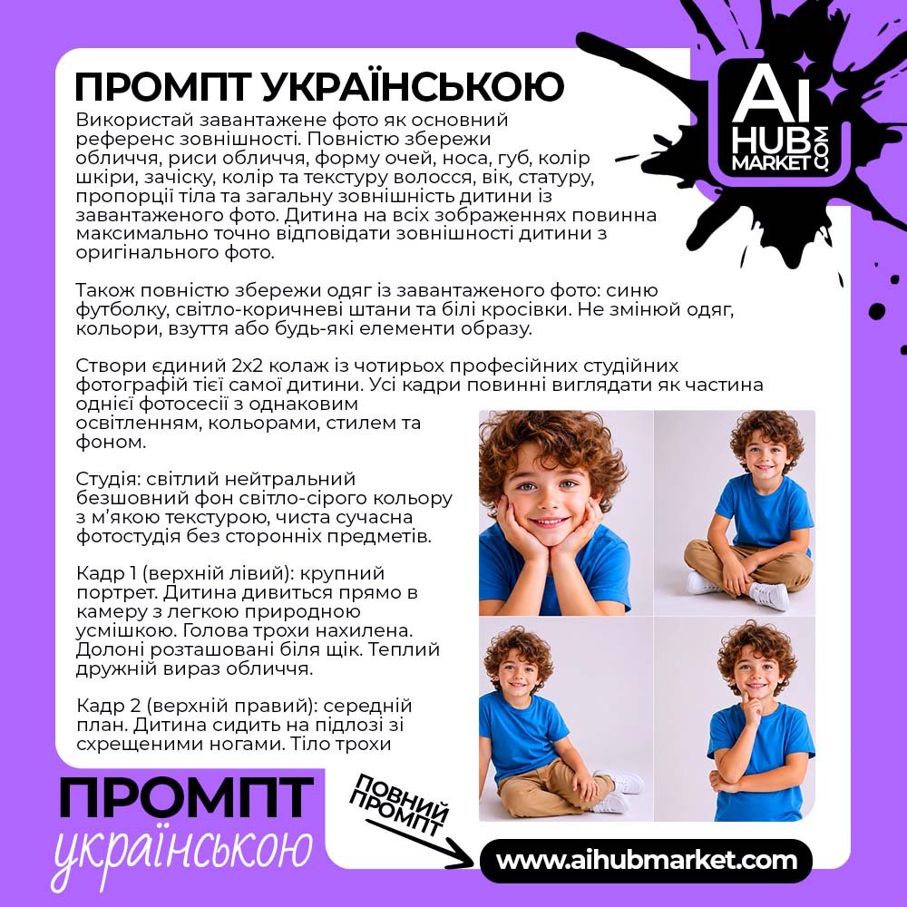 Промпт Студійний Колаж Дитини