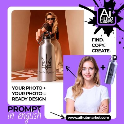 A stylish model showcasing a product in a creative studio setting.