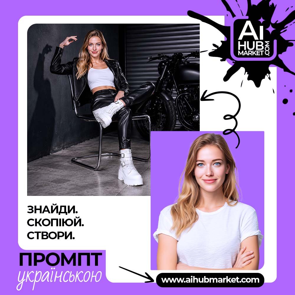 Промпт стильна biker-фотосесія в гаражі