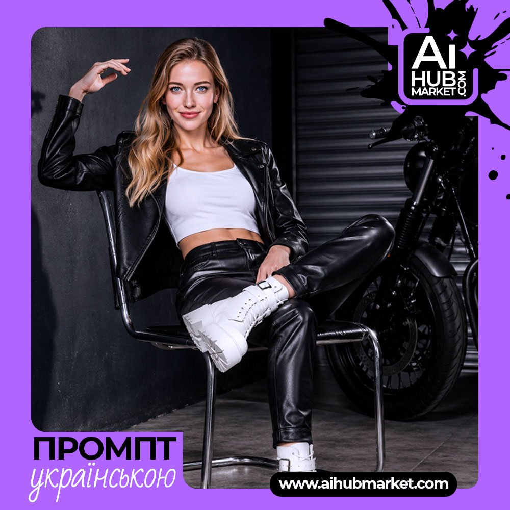 Промпт стильна biker-фотосесія в гаражі