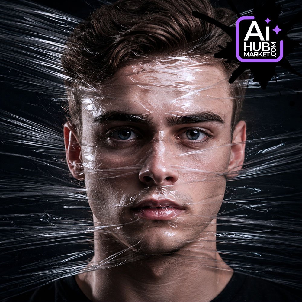 Prompt Thriller Portrait in Plastic Wrap