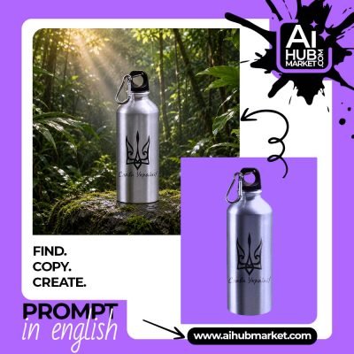 Tropical setting featuring a stainless steel water bottle