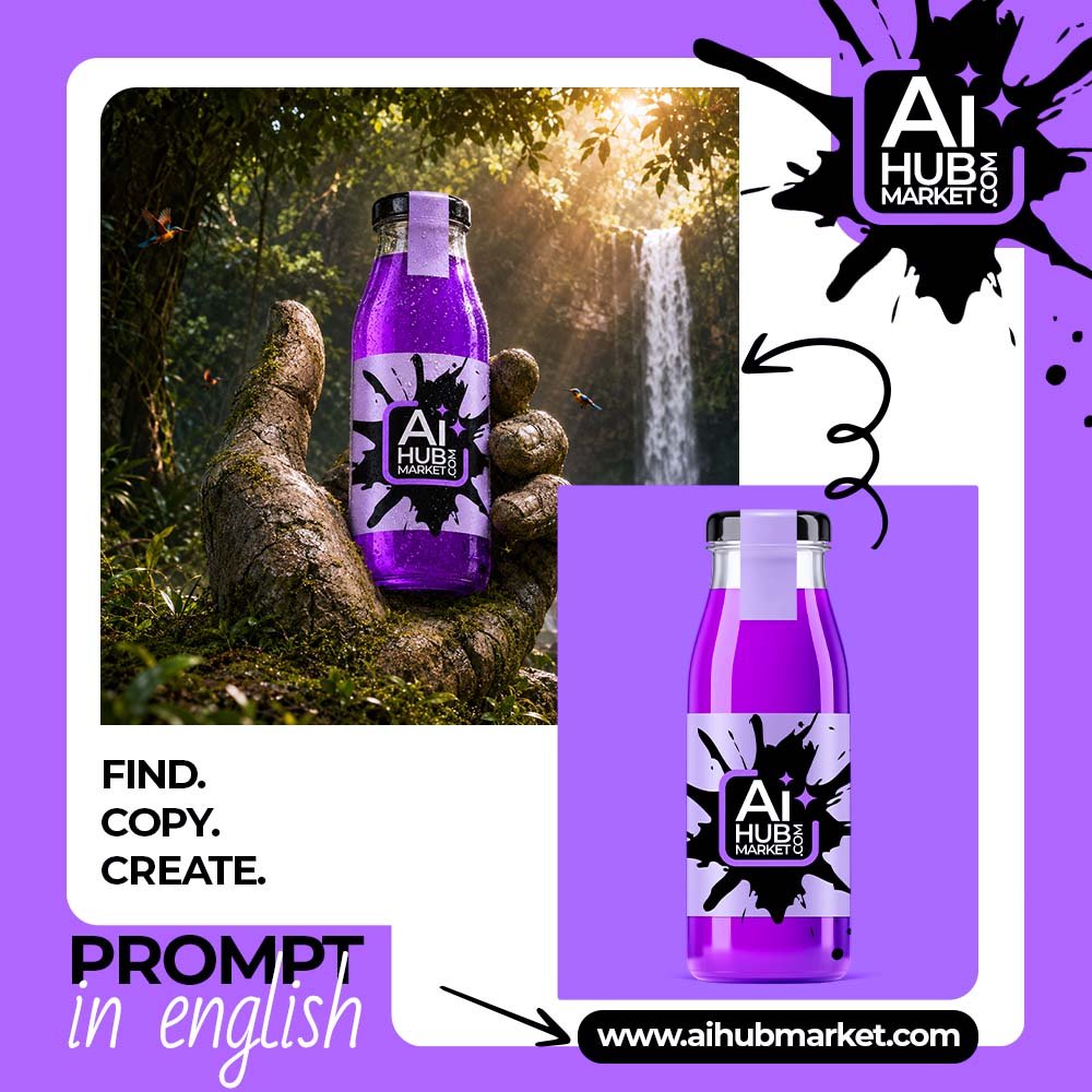 Prompt Tropical Stone Hand Scene for Product