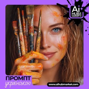 Художниця з фарбами на обличчі