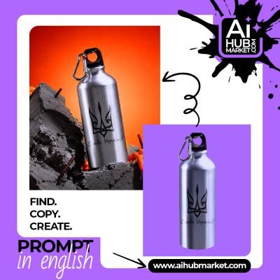 A sleek silver water bottle with a creative design, symbolizing freedom and resilience.
