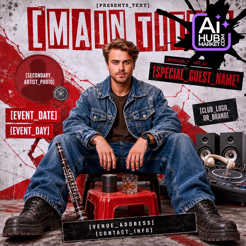 Prompt Urban Club Poster with Denim Look