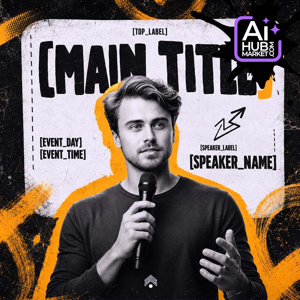 Prompt Urban Speaker Poster with Microphone