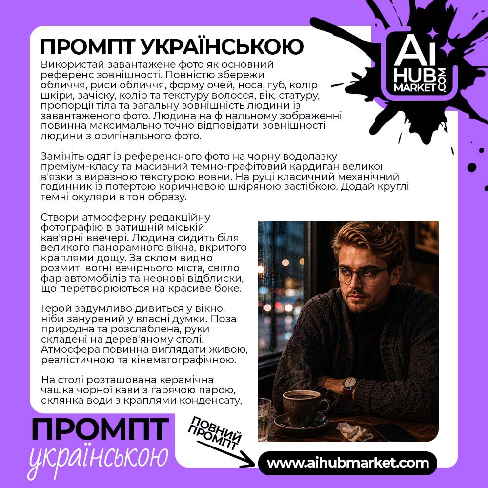 Промпт Вечір у кав'ярні