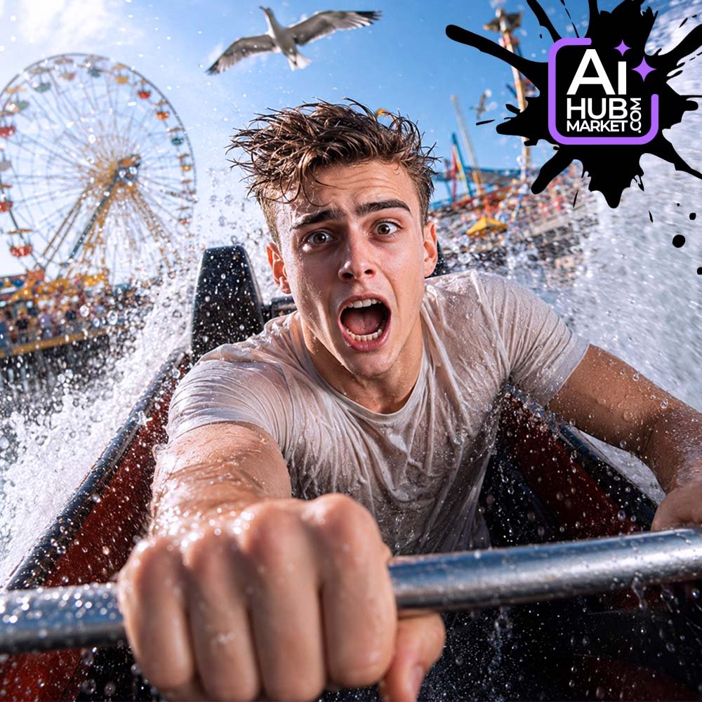 Prompt Water Ride Action Portrait