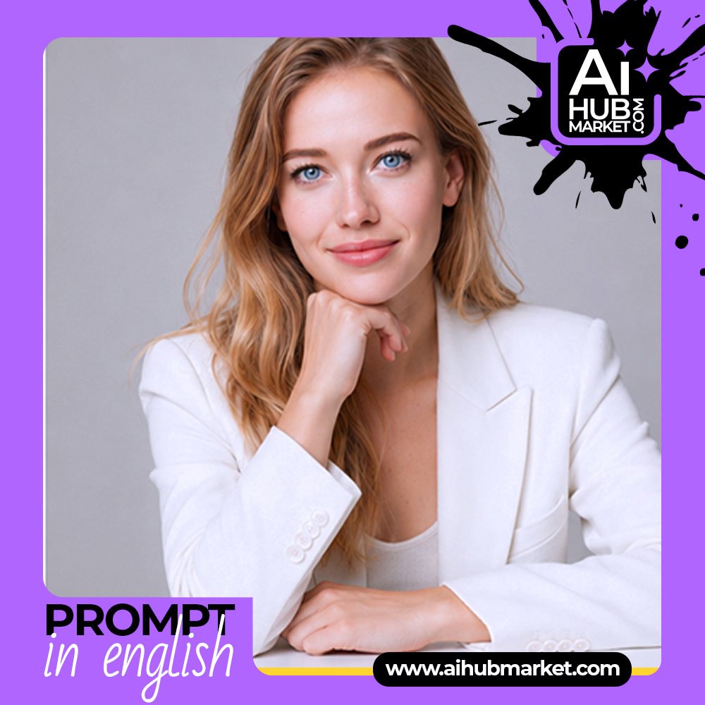 Prompt White Business Suit Woman