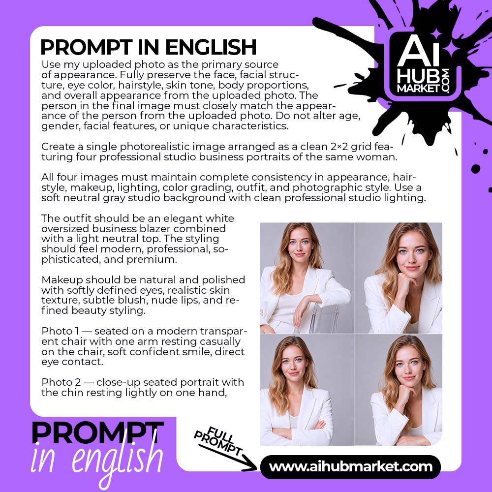 Prompt White Business Suit Woman