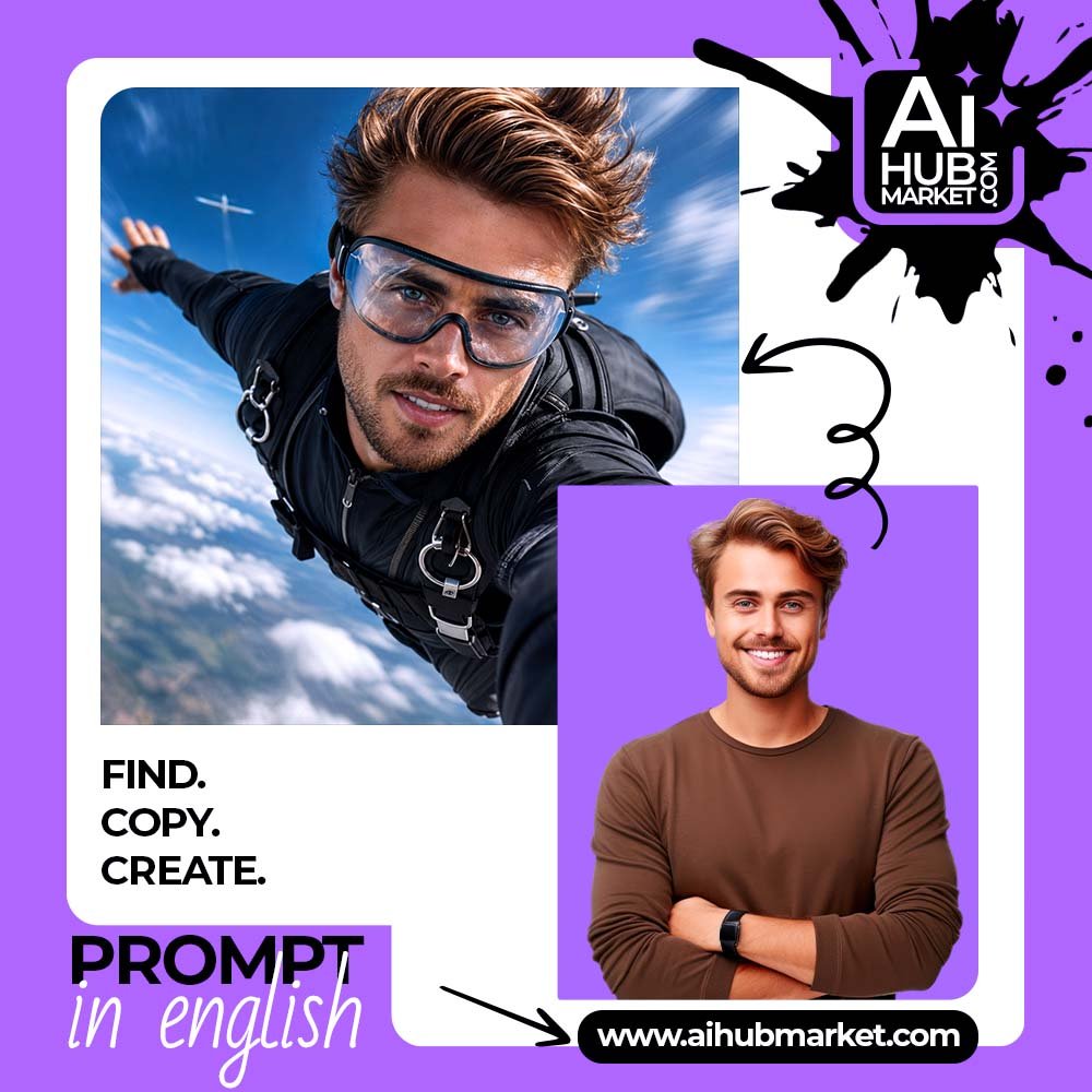 Prompt Adrenaline Skydiver Portrait