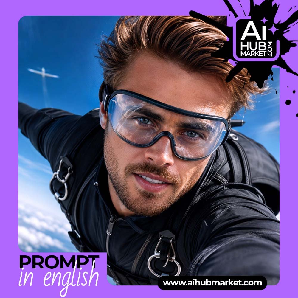 Prompt Adrenaline Skydiver Portrait