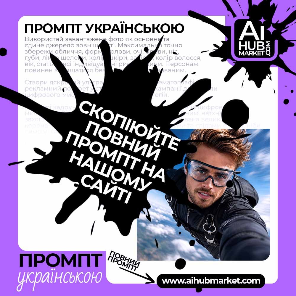 Промпт Адреналіновий портрет парашутиста